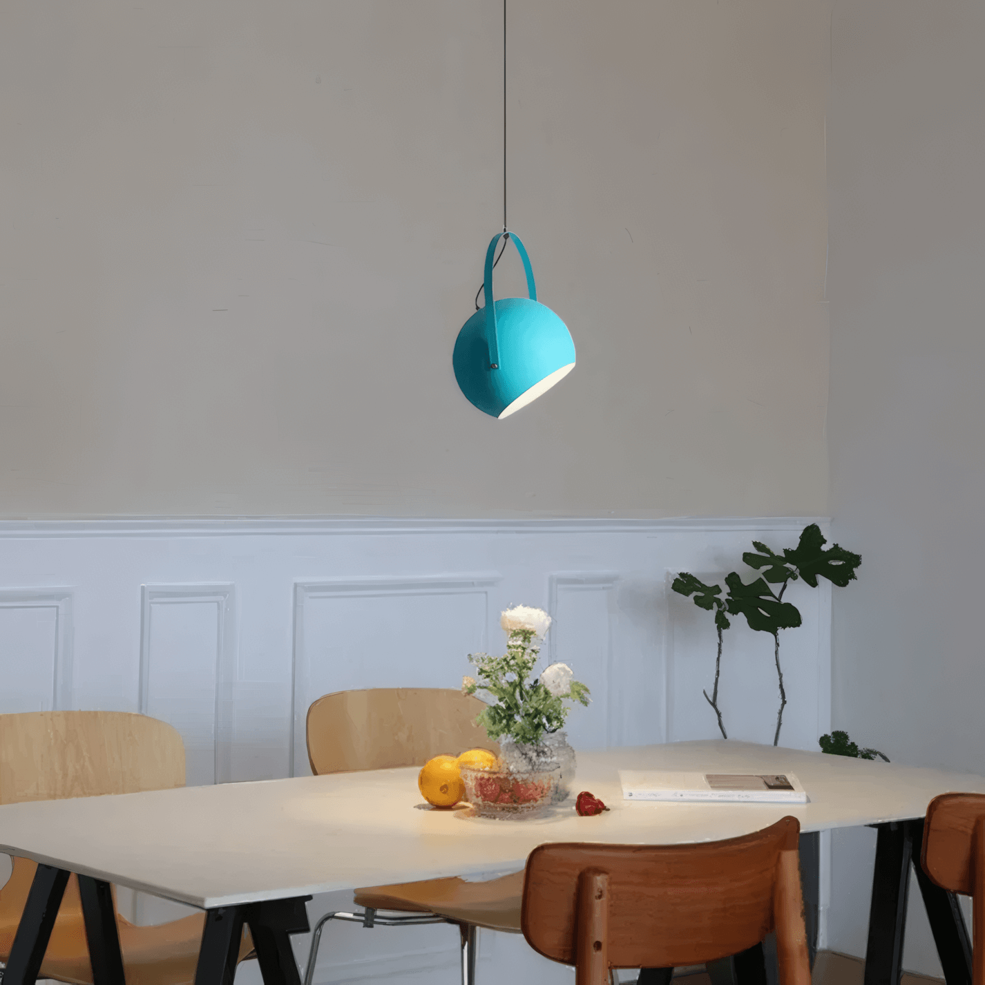 Nordic Art Deco Blue Pendant Light for Dining Room