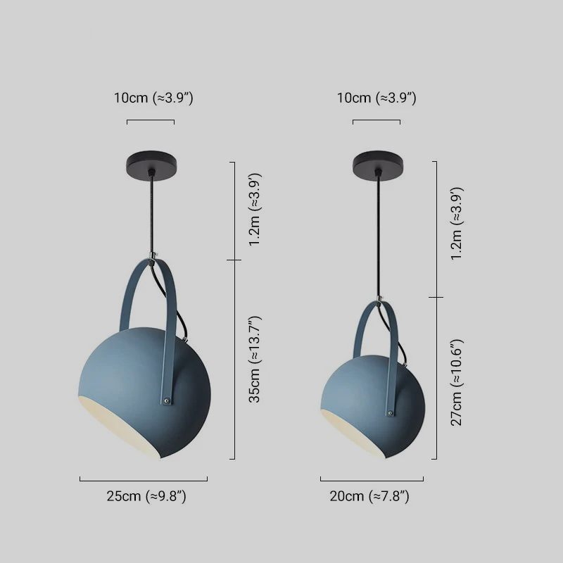 Nordic Art Deco Pendant Light Dimension