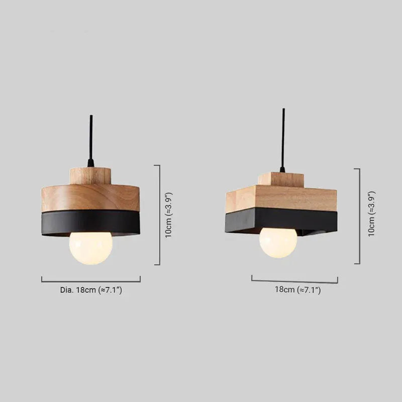Pendant Light – Black/White Metal/Wood for Dining Room
