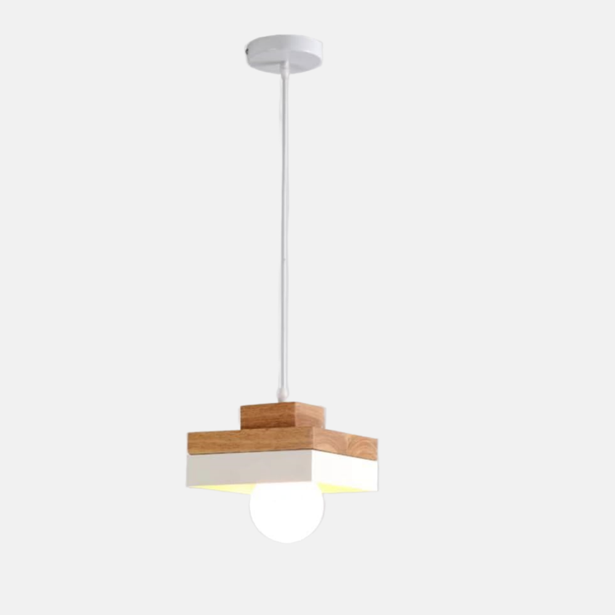 Modern White Pendant Light Square 
