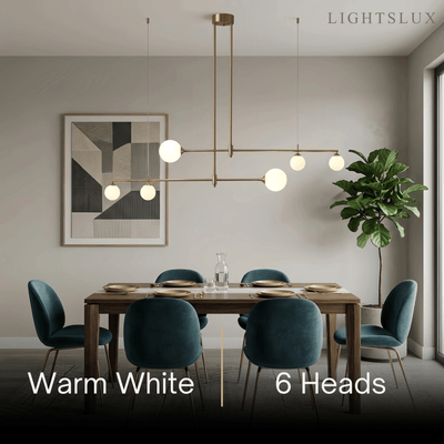 Modern Glass Bubble Chandelier - Gold Metal Frame