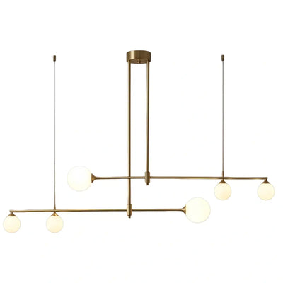 Modern Glass Bubble Chandelier - Gold Metal Frame
