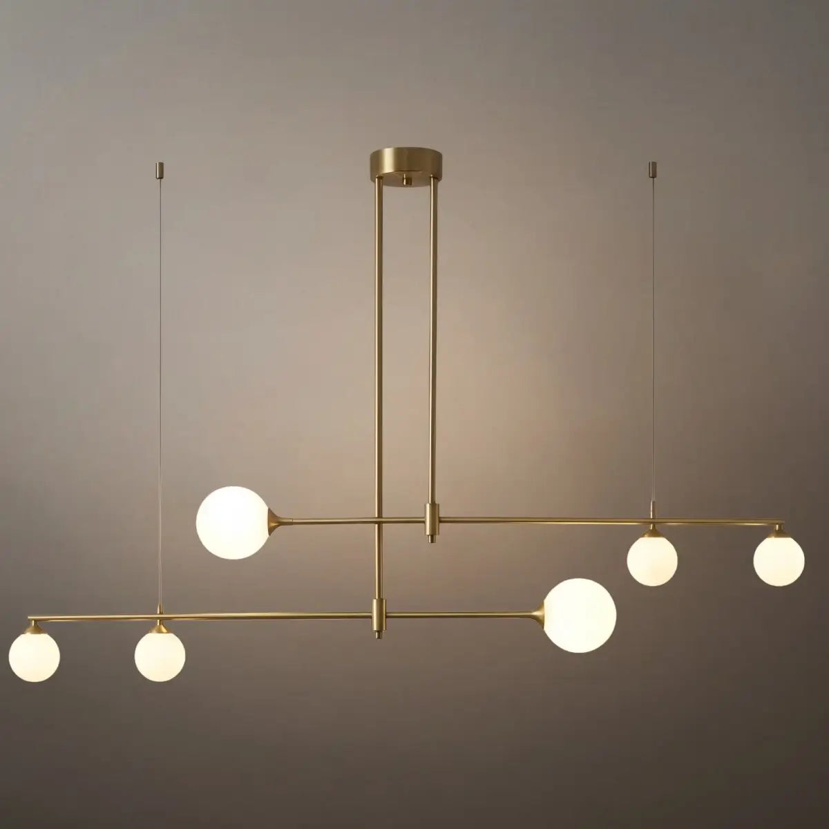 Modern Glass Bubble Chandelier - Gold Metal Frame