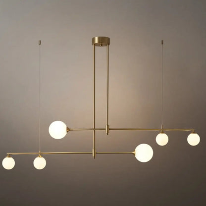 Modern Glass Bubble Chandelier - Gold Metal Frame