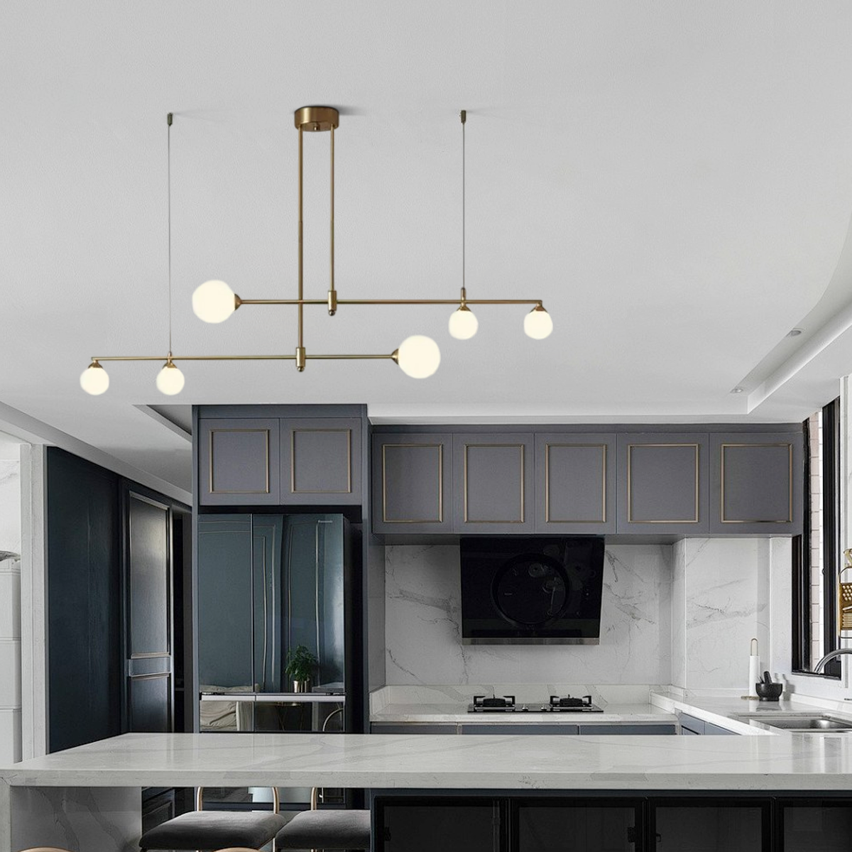 Modern Glass Bubble Chandelier  for Kitchen Island