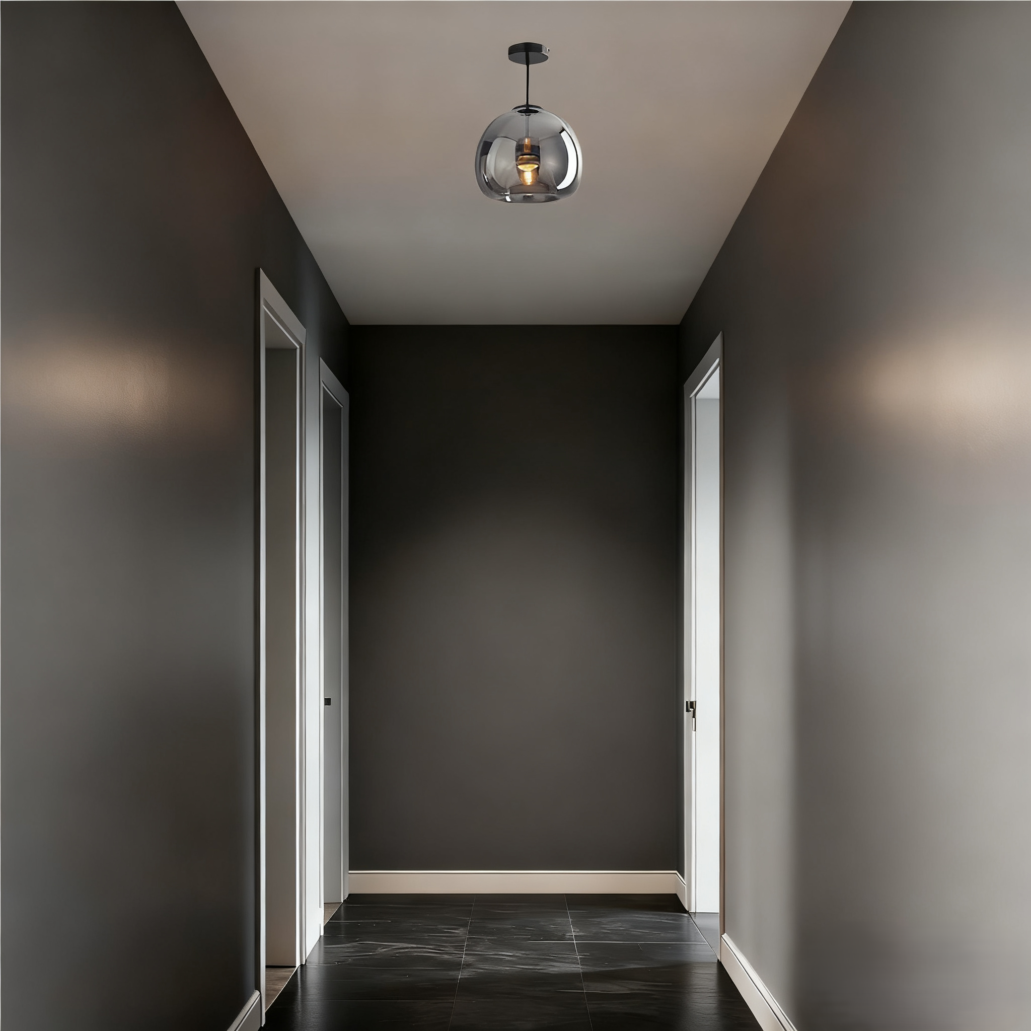 Modern Gray Ceiling Light Spherical for Hallway