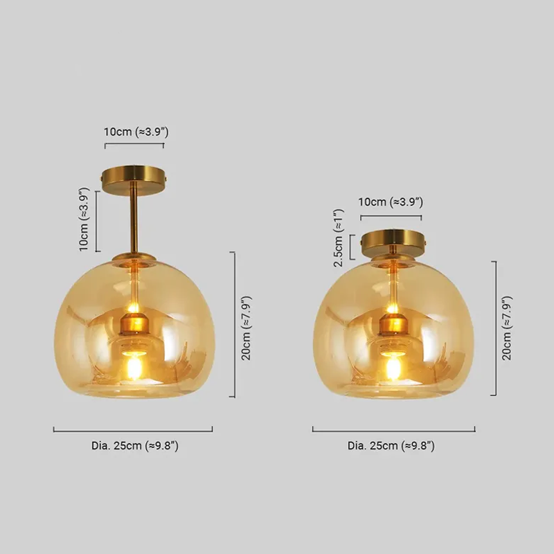 Modern Ceiling Light Spherical Size