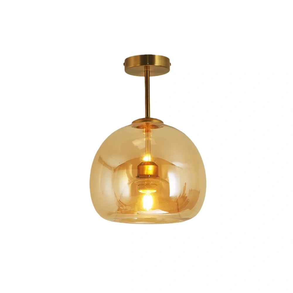 Vetro Modern  Globe LED Ceiling Light/Pendant Light – Black/Gold for Hallway