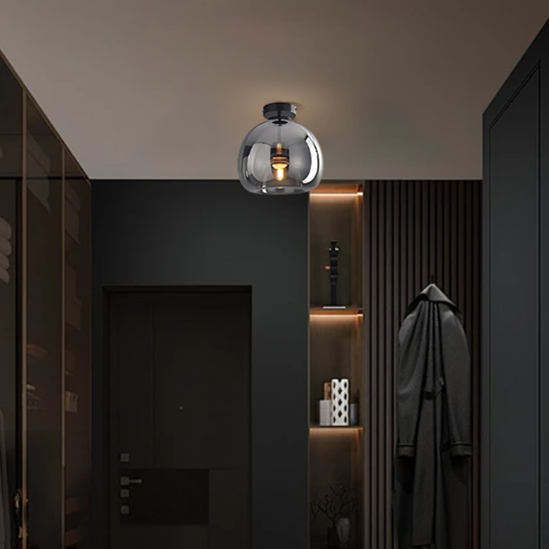 Modern Gray Ceiling Light Spherical for Cloakroom