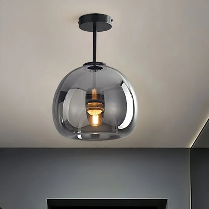 Vetro Modern Globe LED Ceiling Light/Pendant Light – Black/Gold for Hallway