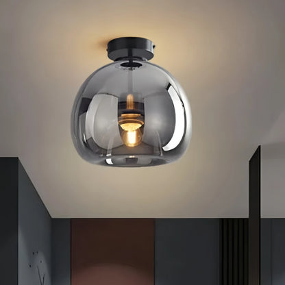 Vetro Modern Globe LED Ceiling Light/Pendant Light – Black/Gold for Hallway