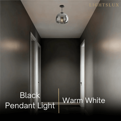 Vetro Modern Globe LED Ceiling Light/Pendant Light – Black/Gold for Hallway