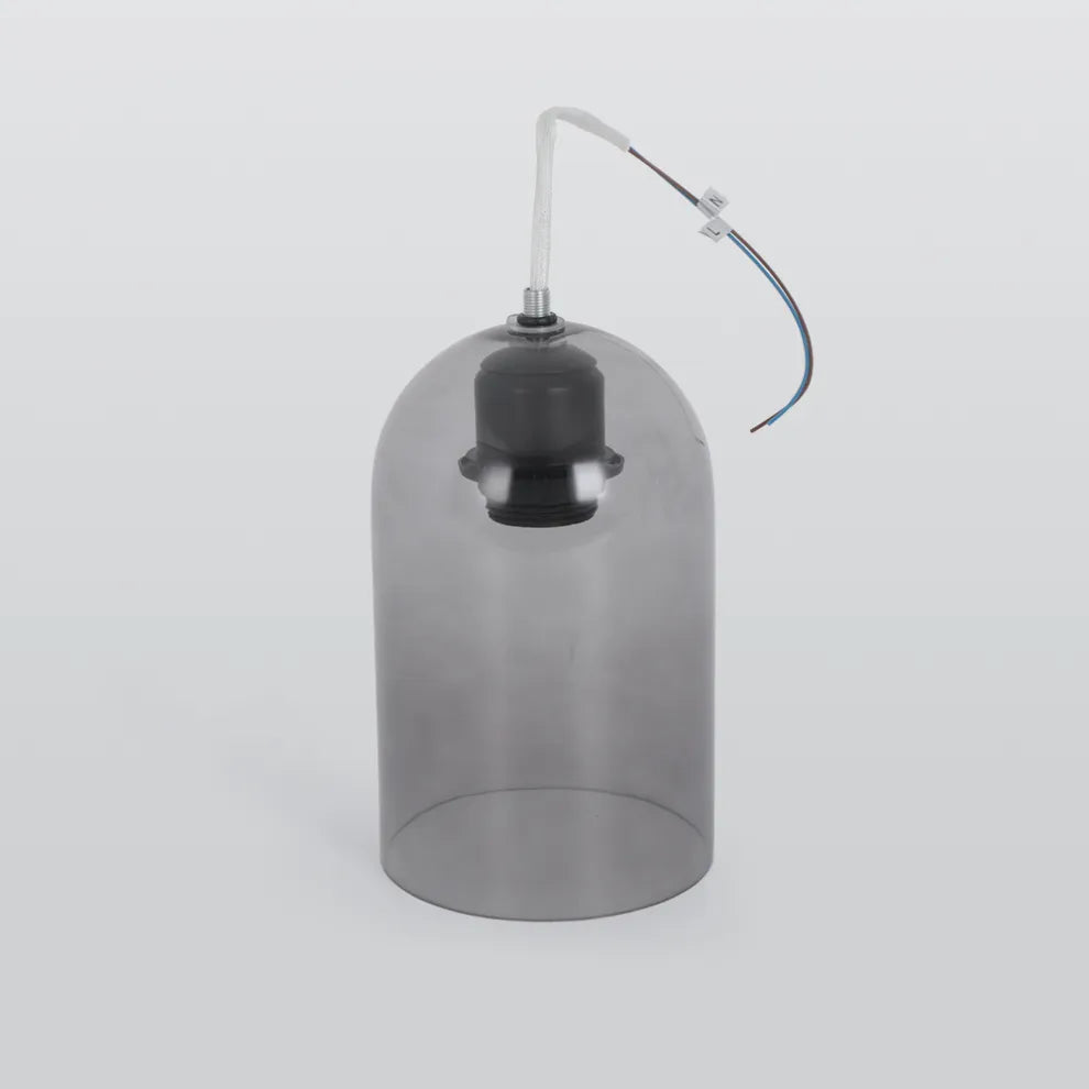 Modern Semi-Flush Ceiling Light Gray Glass