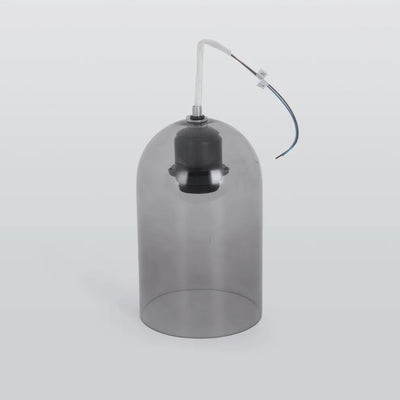 Modern Semi-Flush Ceiling Light Gray Glass