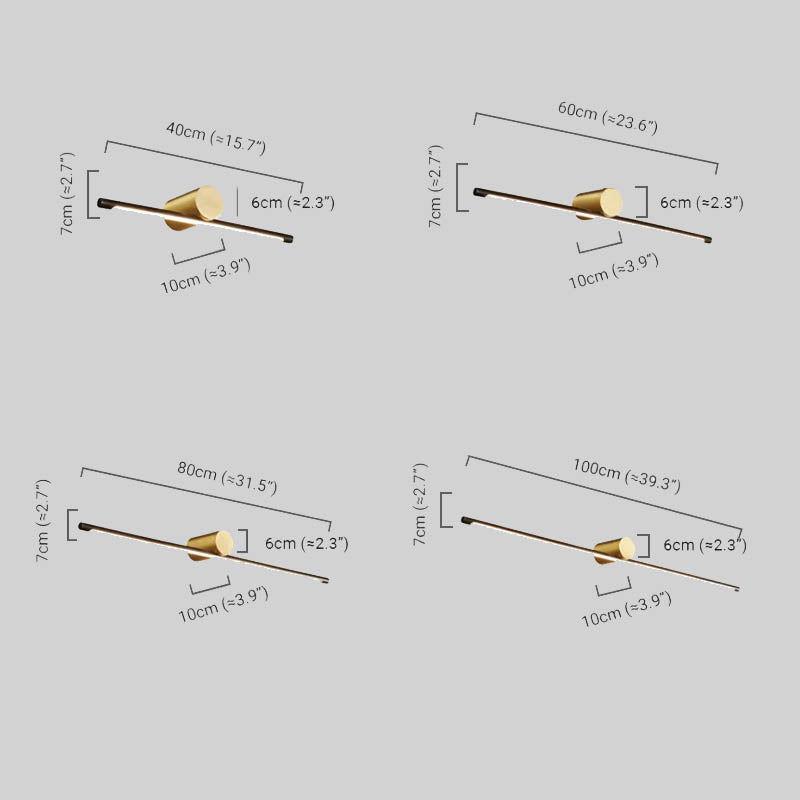 Arcato Minimalist Linear Vanity Light – Black/Gold Metal & Acrylic for Bathroom