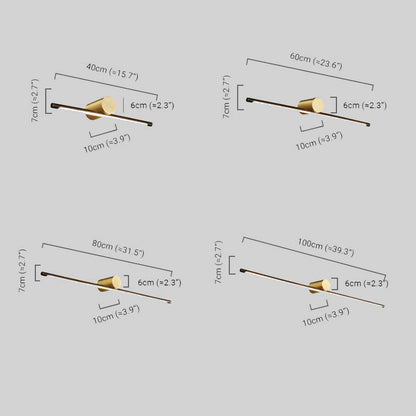 Arcato Minimalist Linear Vanity Light – Black/Gold Metal & Acrylic for Bathroom