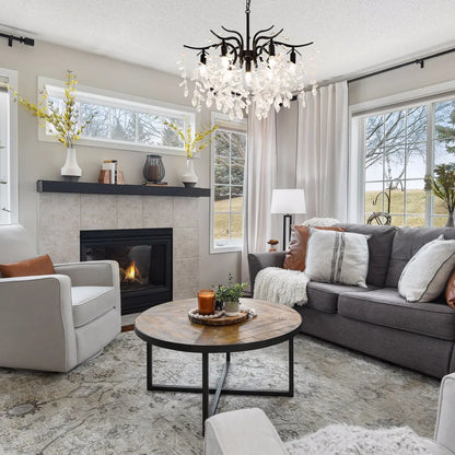 Chandelier – Luxurious Black/Gold Finish for Living/Dining Room