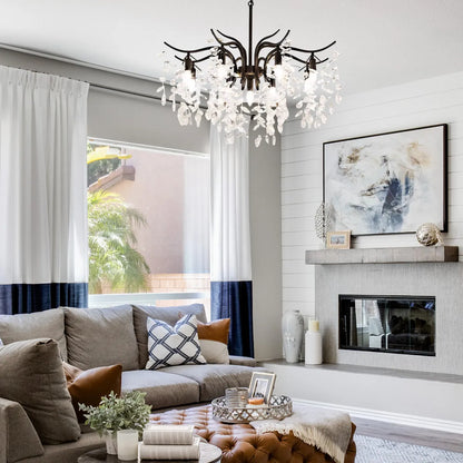 Chandelier – Luxurious Black/Gold Finish for Living/Dining Room