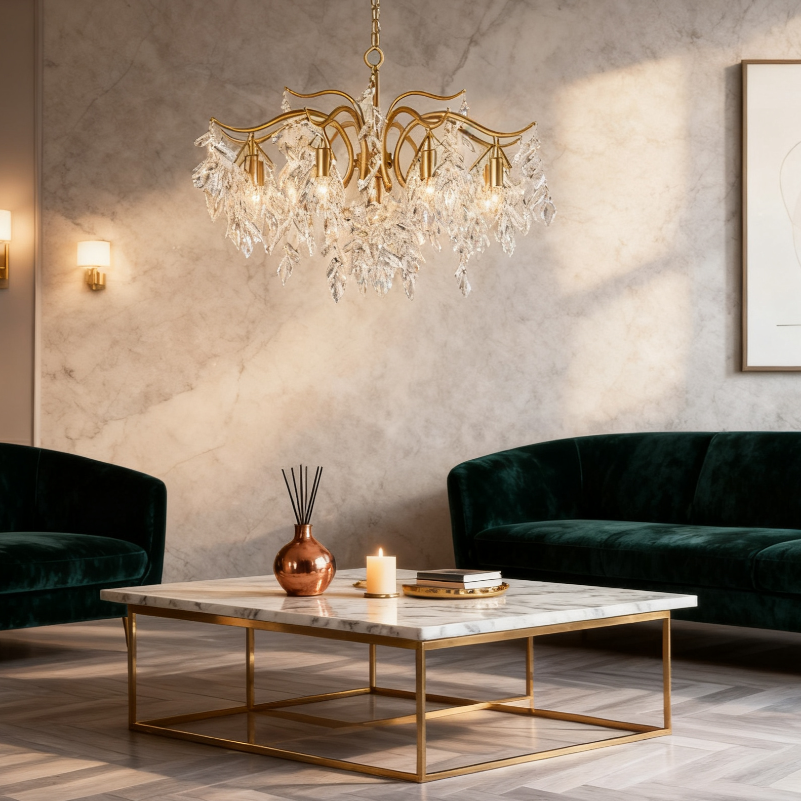 Royal Crystal Chandelier – Luxurious Gold 