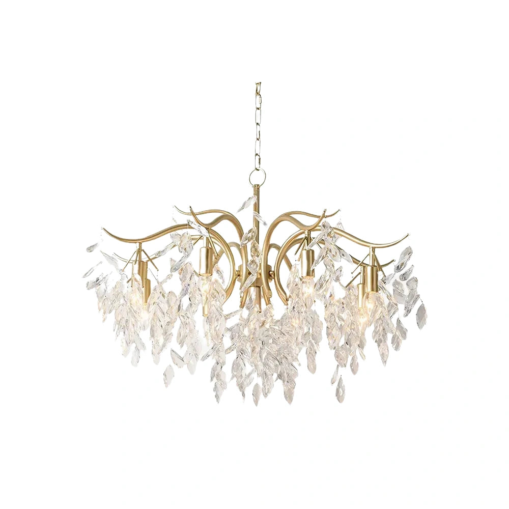 Excelis Royal Crystal Chandelier – Luxurious Black/Gold Finish for Living/Dining Room