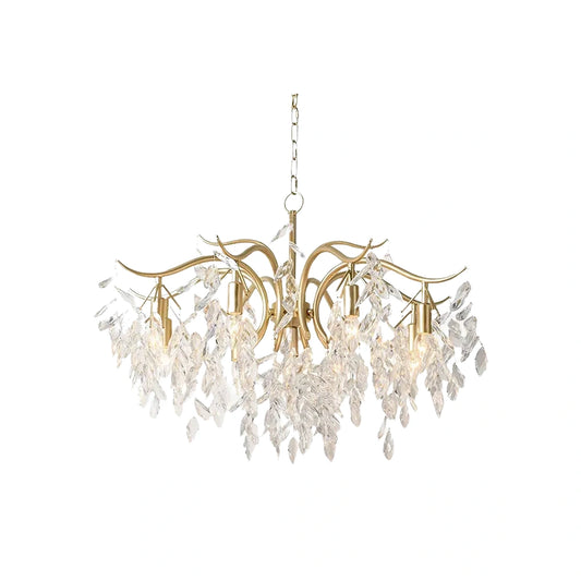Excelis Royal Crystal Chandelier – Luxurious Black/Gold Finish for Living/Dining Room
