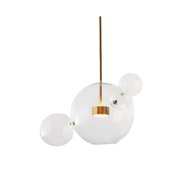 Vetro Modern Bubble Glass Pendant Light – Clear or Milky White for Dining Room