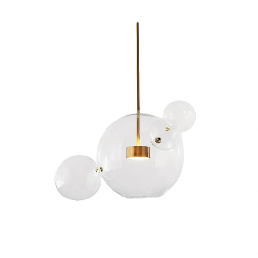 Vetro Modern Bubble Glass Pendant Light – Clear or Milky White for Dining Room