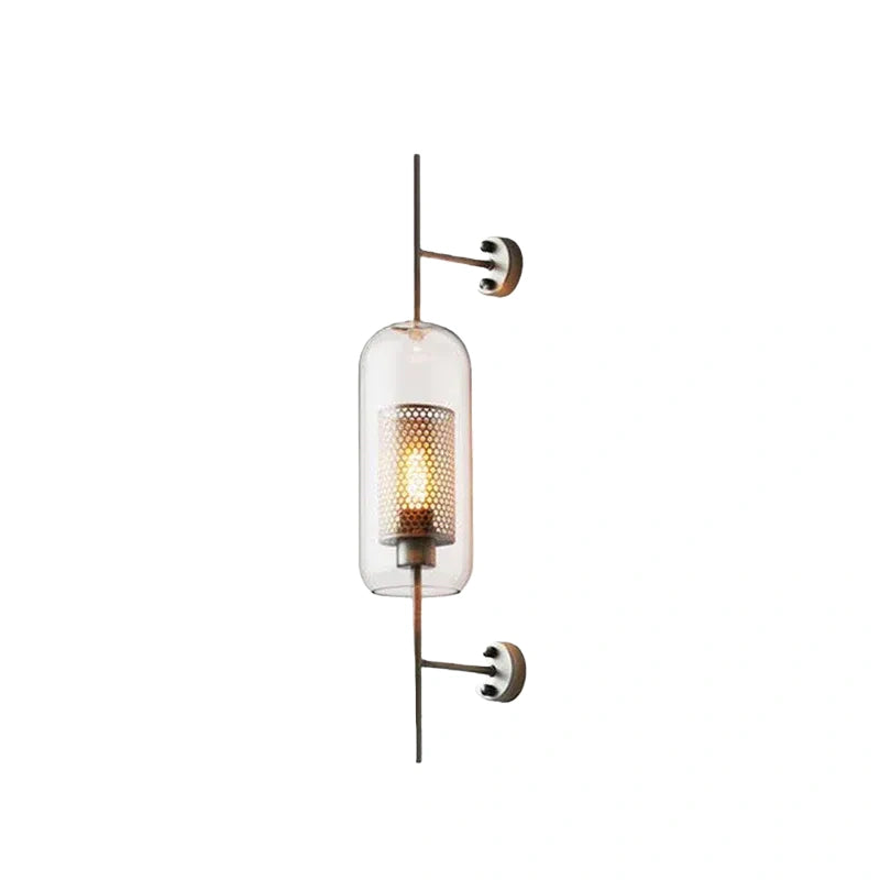Vetro Royal Glass/Copper Wall Lamp - Silver Accents for Living Room/Bedroom