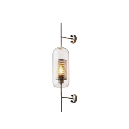 Vetro Royal Glass/Copper Wall Lamp - Silver Accents for Living Room/Bedroom