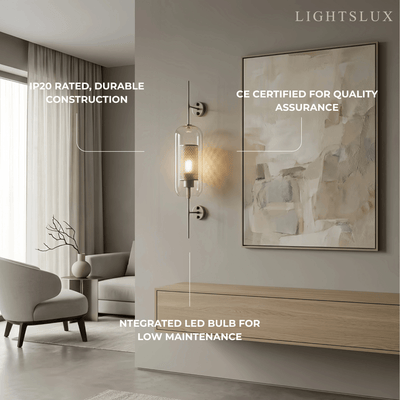 Vetro Royal Glass/Copper Wall Lamp