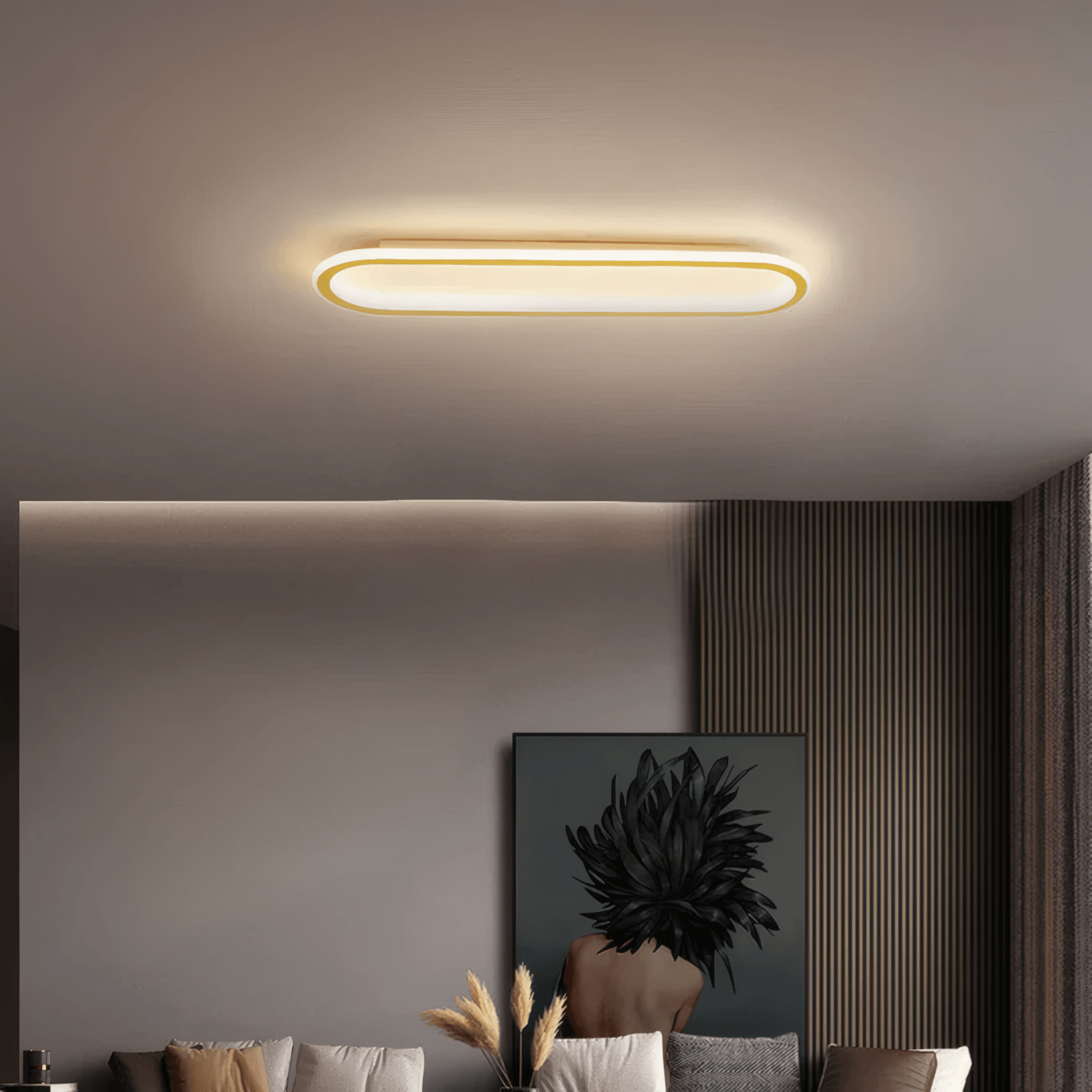 Minimalist Gold Ceiling Light Living Room