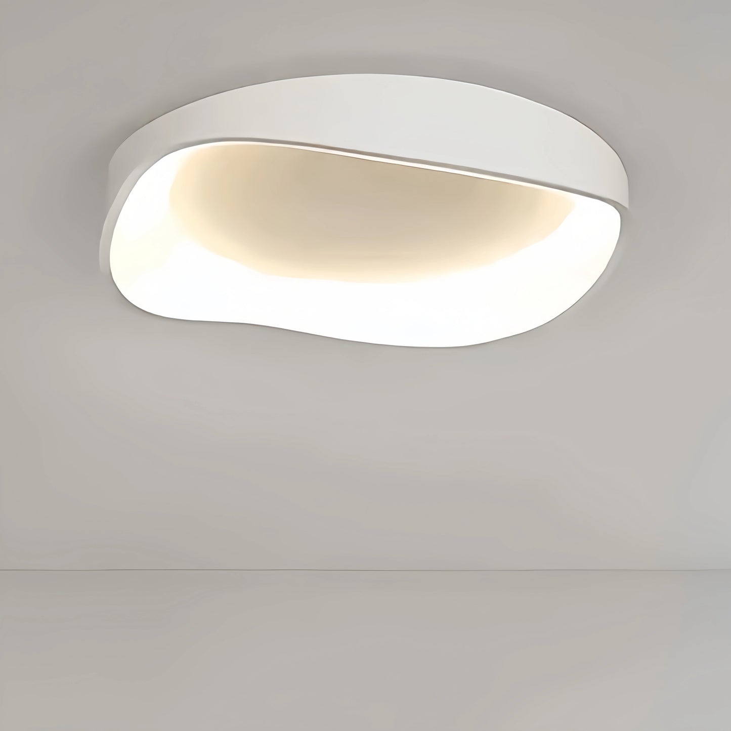 Crema Modern White LED Flush Mount Ceiling Light – Metal /Acrylic for Living Room