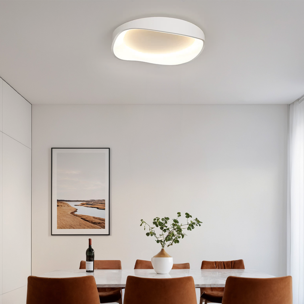 50cm Modern White Wave Ceiling Light for Dining Room