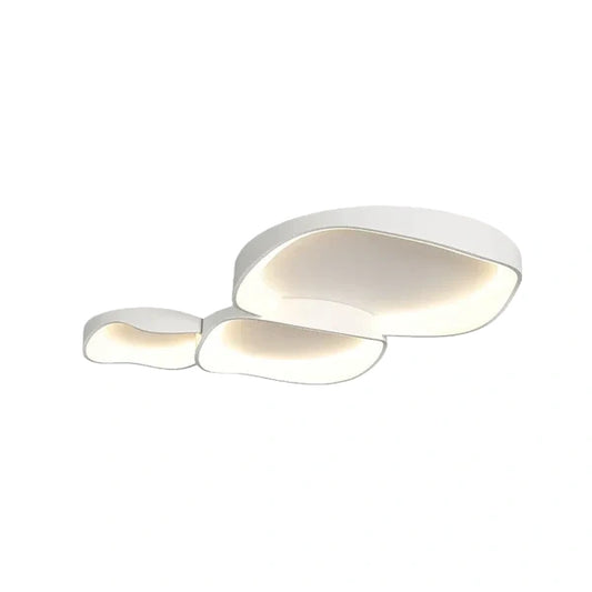 Crema Modern White LED Flush Mount Ceiling Light – Metal /Acrylic for Living Room
