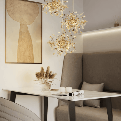 Art Deco Gold Chandelier Cluster Round Dining Room