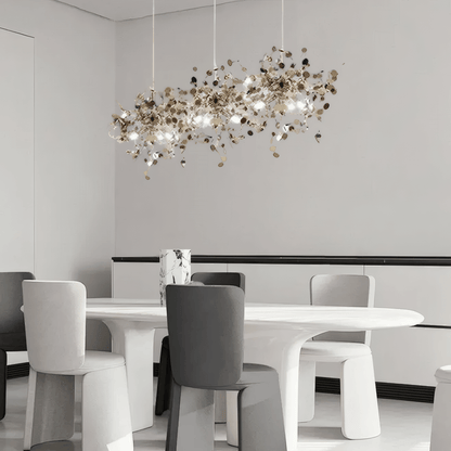 Art Deco Silver Chandelier Cluster Rectangular Dining Room