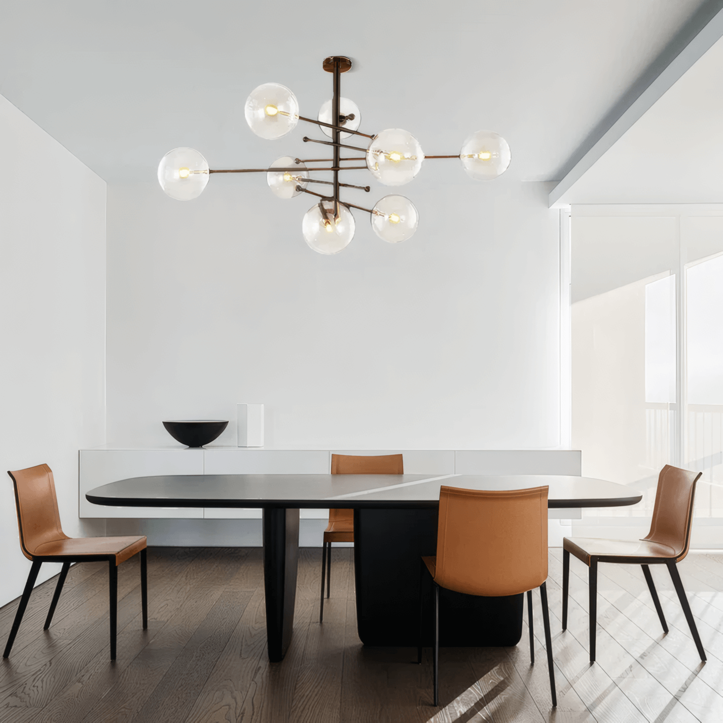 Modern Black Chandelier for Dining Room 8 Head