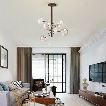 Modern Black Chandelier for Living Room 6 Head