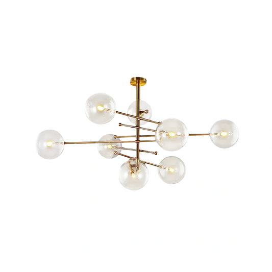 Nebula Royal Branch Glass Chandelier – Luxury Black/Gold Metal for Dining Room