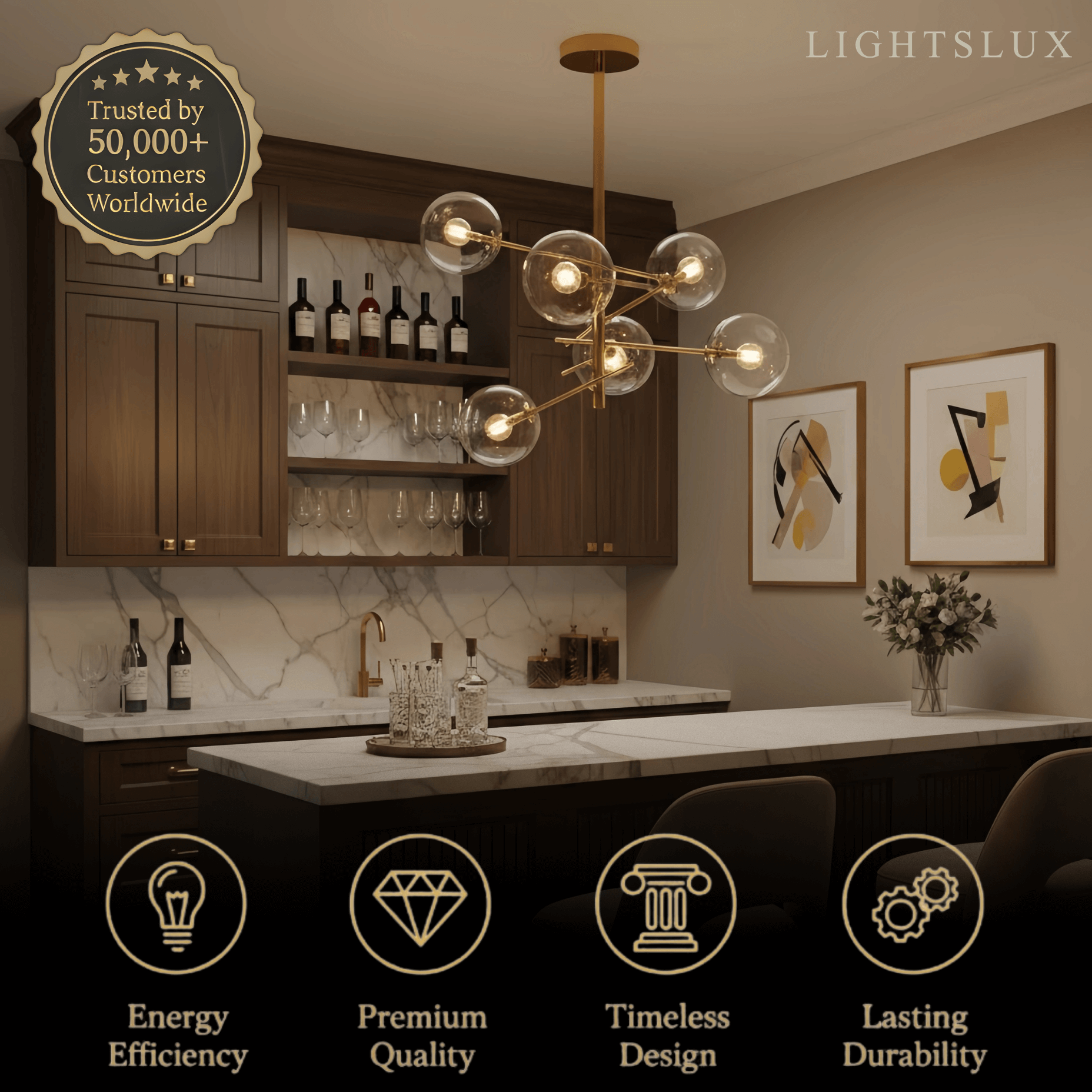Nebula Royal Branch Glass Chandelier