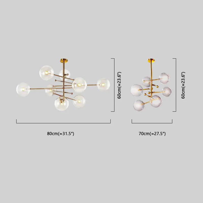 Royal Branch Glass Chandelier Size