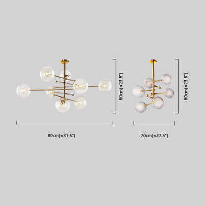 Royal Branch Glass Chandelier Size