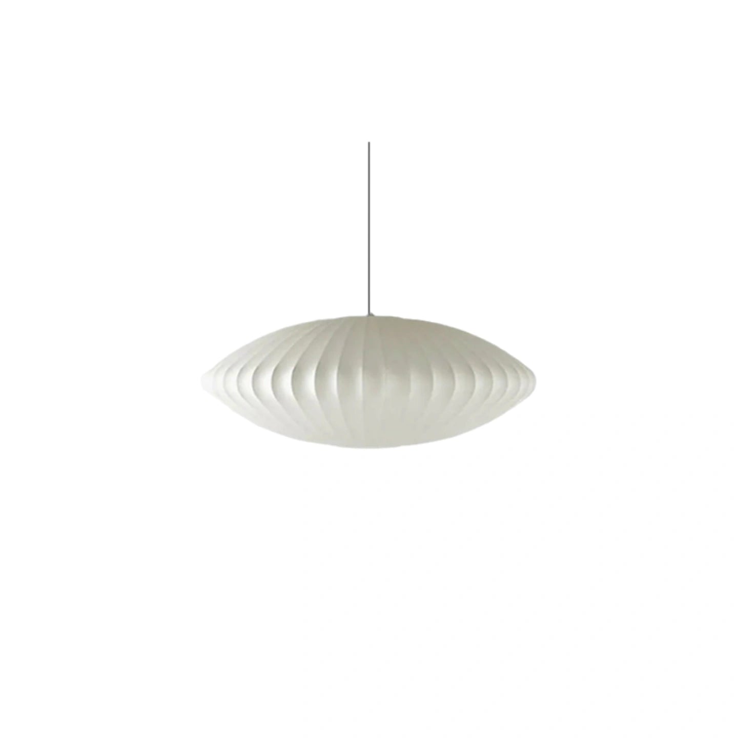 White Pendant Light - Metal Frame with Artificial Silk Shade