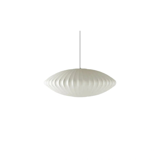 White Pendant Light - Metal Frame with Artificial Silk Shade
