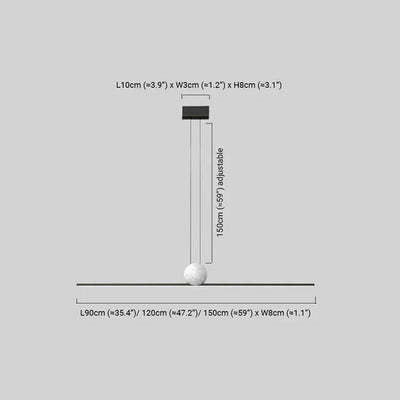 Modern Linear Pendant Light Dimension