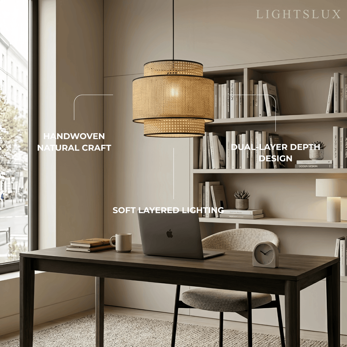 Bamburo Farmhouse Pendant Light — Tri-Layer