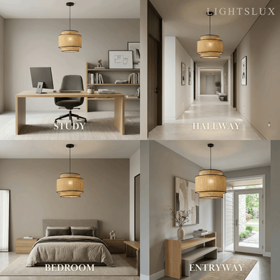Bamburo Farmhouse Pendant Light — Tri-Layer