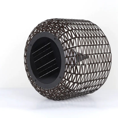 Vintage Rattan Outdoor Floor Lamp Solar