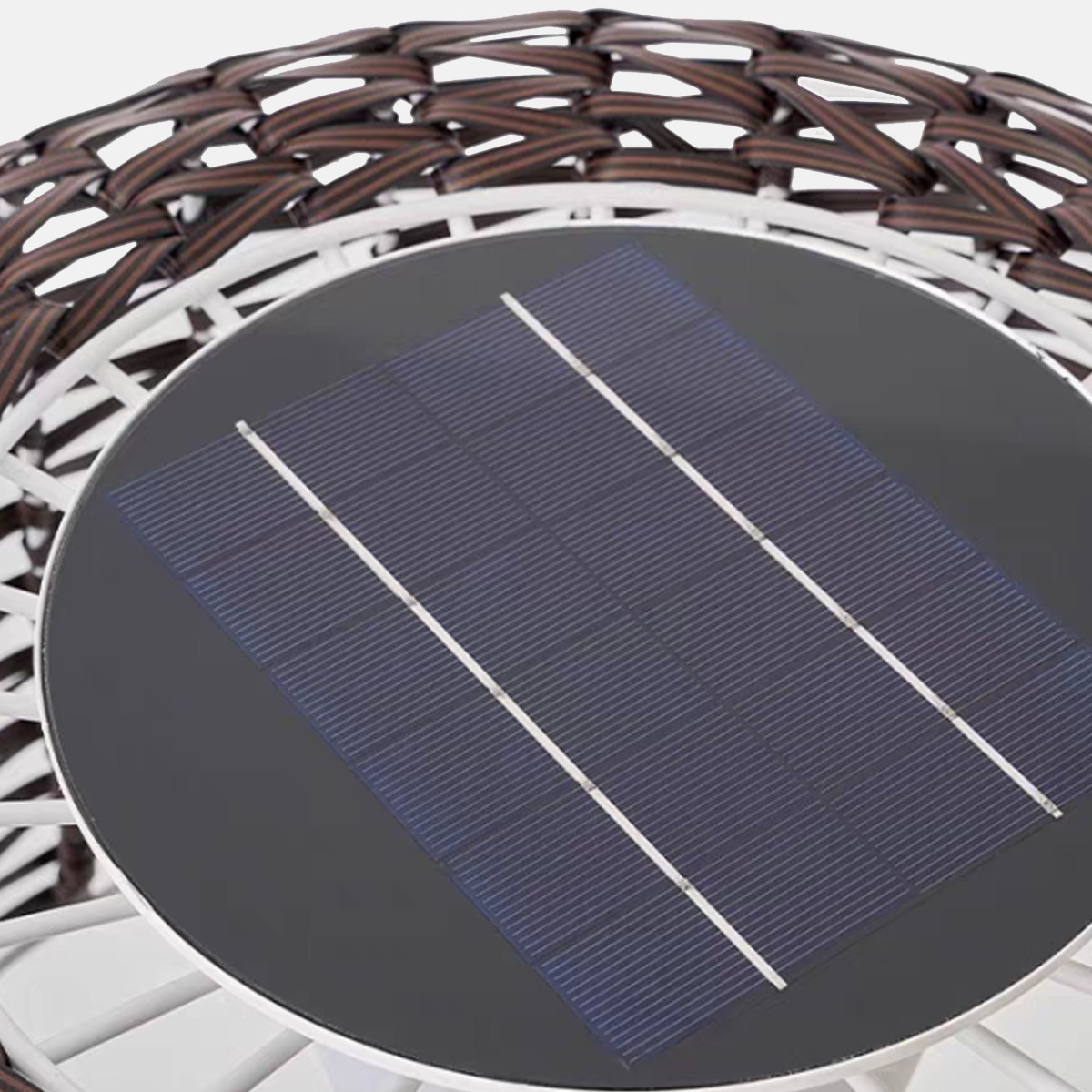  Vintage Rattan Solar Outdoor Floor Lamp