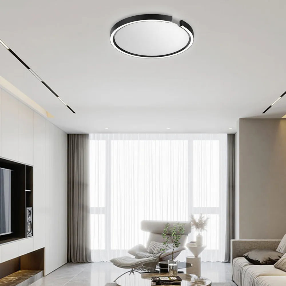  Ceiling Light – Black/White Metal for Bedroom/Living Room